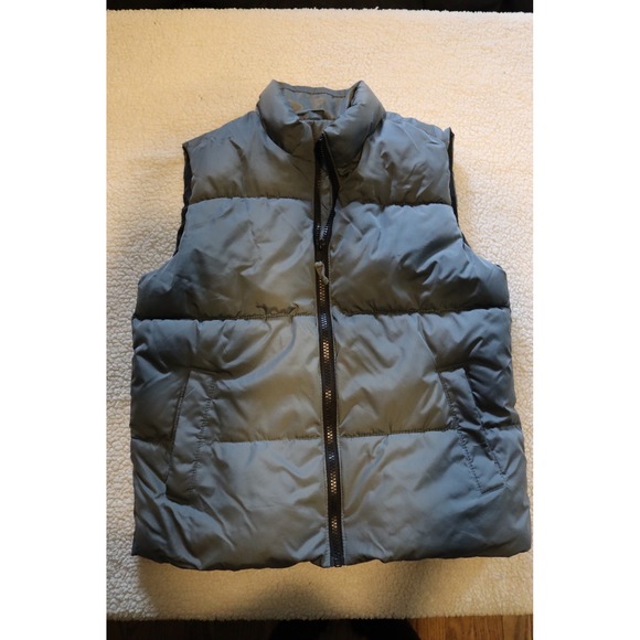 Old Navy Other - Old Navy Kids Gray Puffer Vest Mock Neck Full Zip Size Medium 8 Quilted Layering